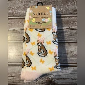❤️ 2 pairs of k Bell women’s crew socks
